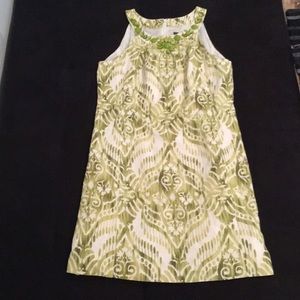 Jessica Howard Green+White Sleeveless Dress